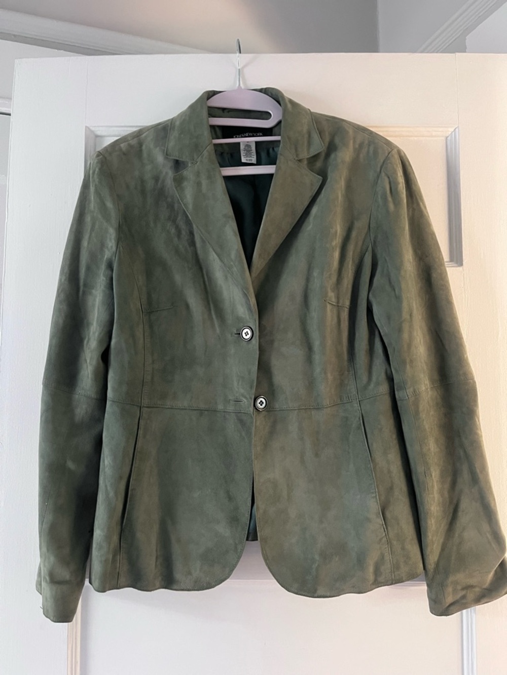 RARE FIND! Olive Green 100% Leather Suede Jacket